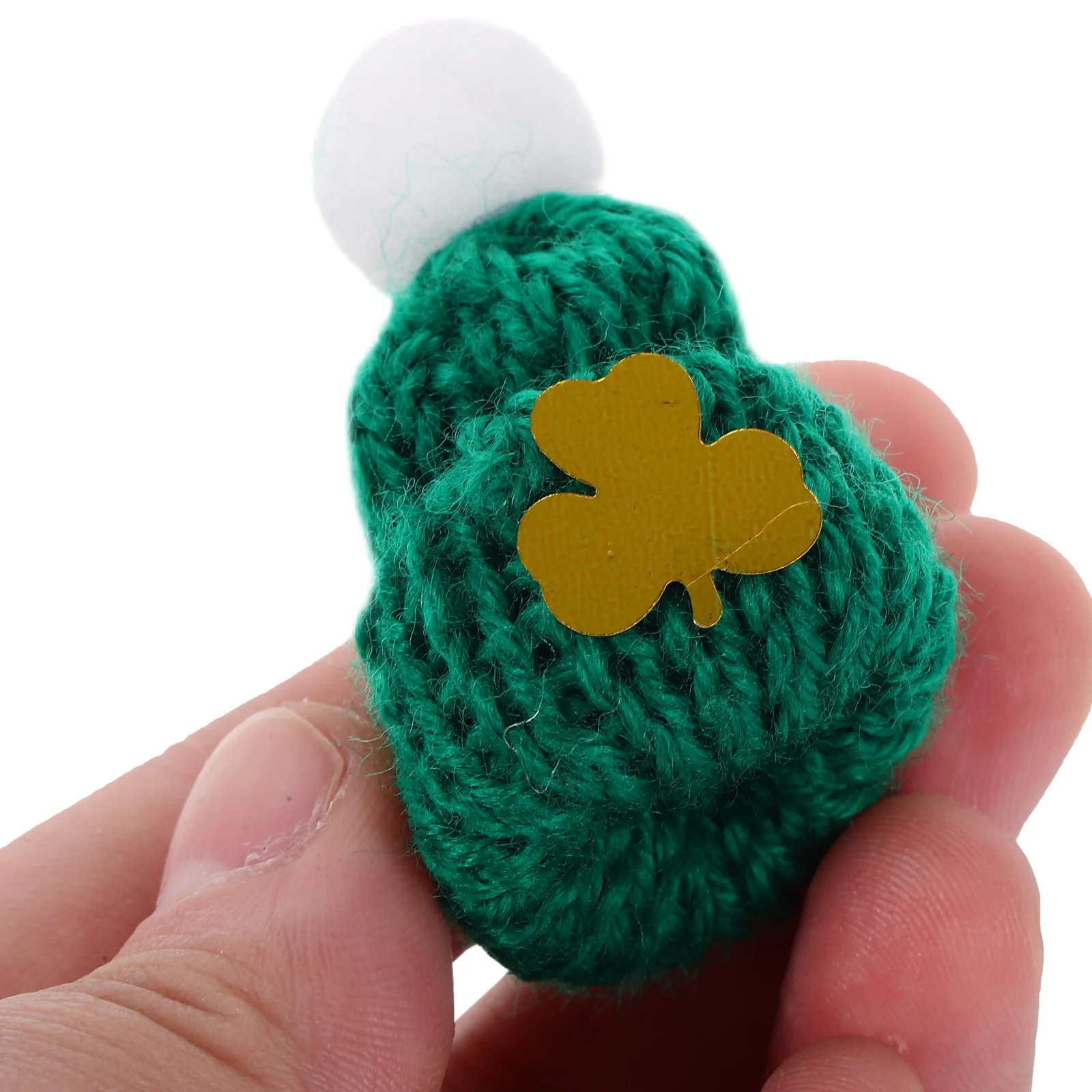 25Pcs Mini Knit Wool Yarn Hats Saint Patrick DIY Craft Accessories Miniature Knitted Hat Ornaments Mini Hats for DIY
