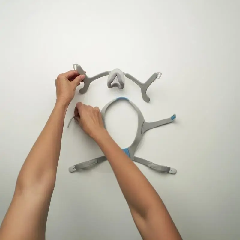 1 Stück CPAP-Nasenmaske mit Kopfband, Rahmen, Schlauch und Polster, CPAP-Maske, Nasenpolster, geeignet für Airfit N20, DIY-Zubehör. – Detail 10