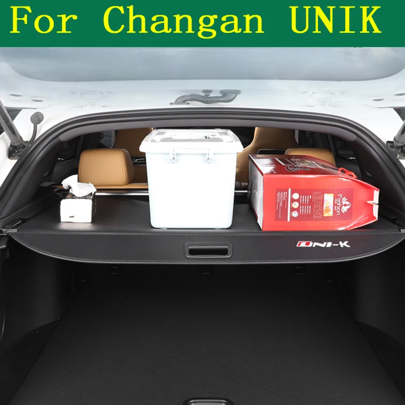 For Changan UNIK 2023 2024 Car Rear Trunk Curtain Cover Security Shade Luggage Rack Auto Accessories