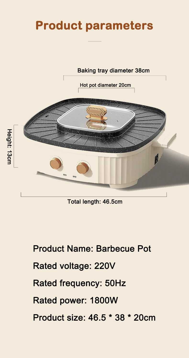 DMWD wielofunkcyjny elektryczny Shabu do grillowania jeden garnek gorący kociołek gospodarstwa domowego urządzenie do gotowania grill bezdymny grill