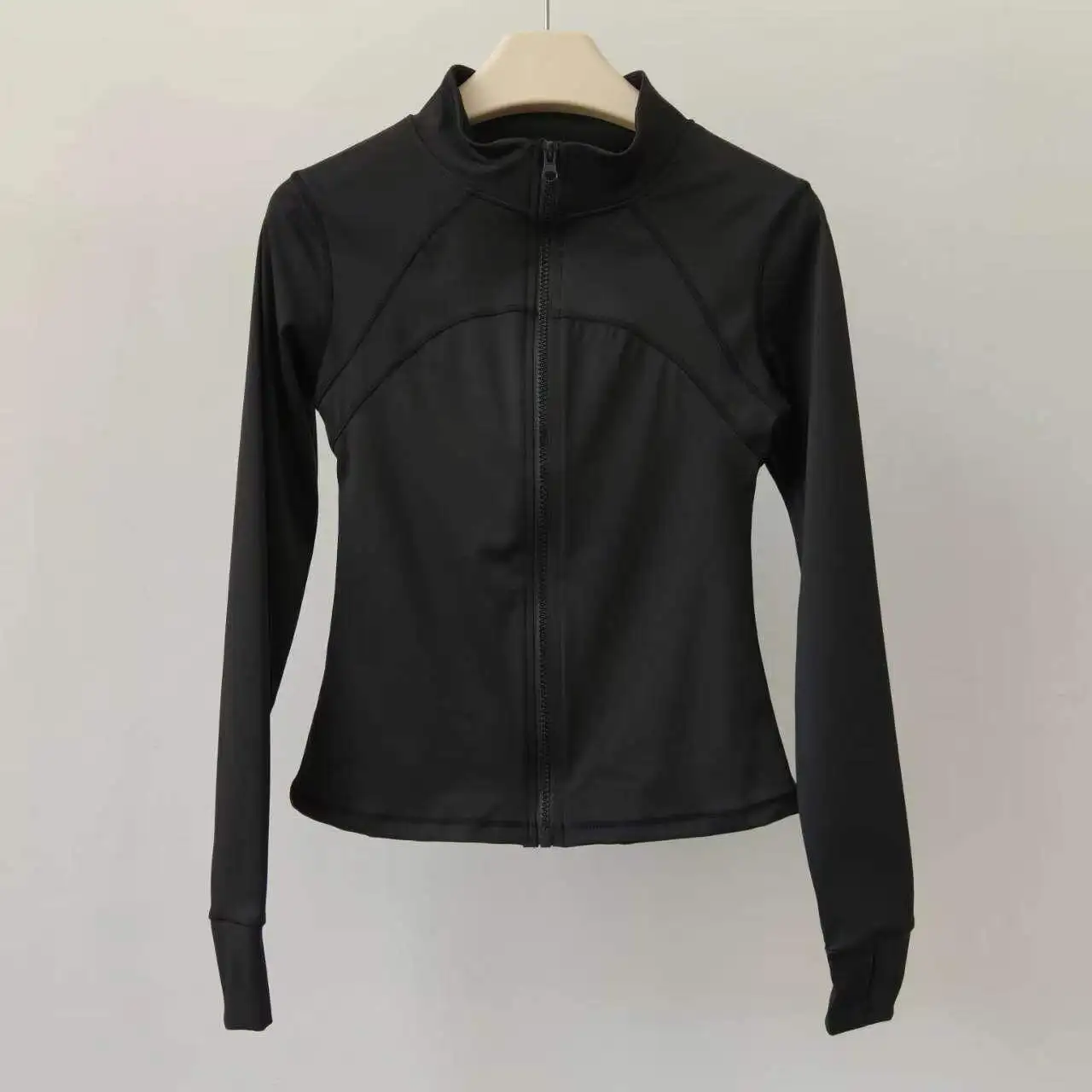 Yoga-Bekleidung Jacke Schlankmachender Stehkragen Schlankes Sport-Oberteil Pilates Atmungsaktive Schnelltrocknende Laufjacke Fitness-Bekleidung – Detail 5