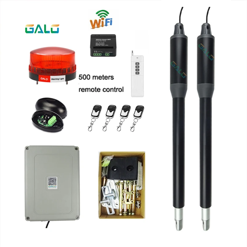 Wifi Controller AC220V Elektrische Lineaire Actuator 300kgs Motor Motor Systeem Automatische Draaipoort Opener Met Dual Dikke Armen Kit