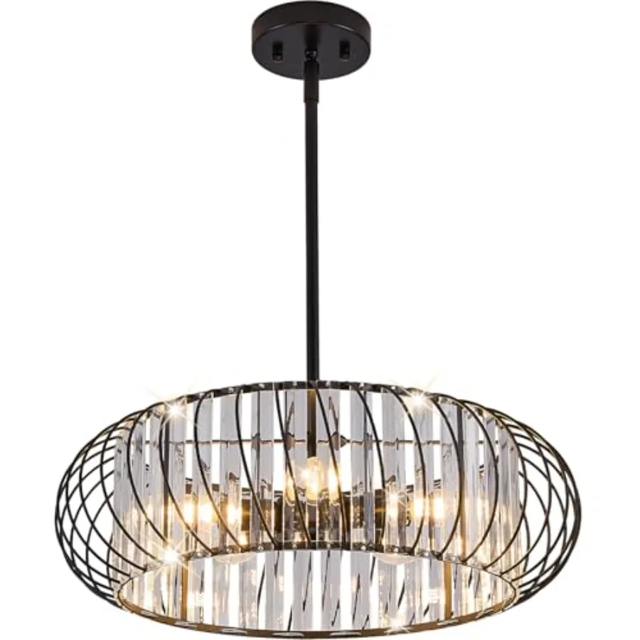 

5-Light Semi Flush Mount Ceilg Light Metal Cage Hallway Ceilg Lamps Farmhouse Ceilg Light Fixture Industrial Crystal Chandelier
