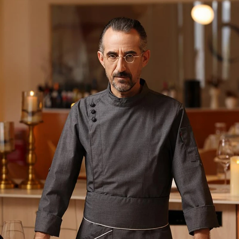 Veste de Chef unisexe à manches courtes, manteau de cuisine, uniforme de serveur de Restaurant, haut