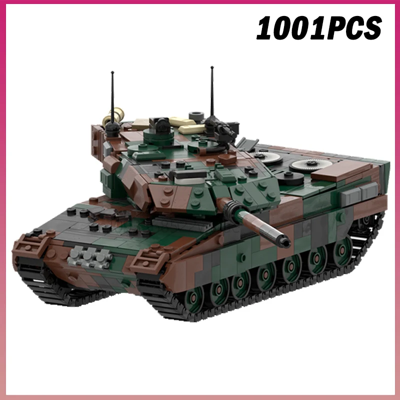1001PCS MOC-240006 Leopard 2A6 Military WW2 Main Battle Tank Model Building Blocks Toy Creative Bricks Adult Kids Boy Xmas Gift