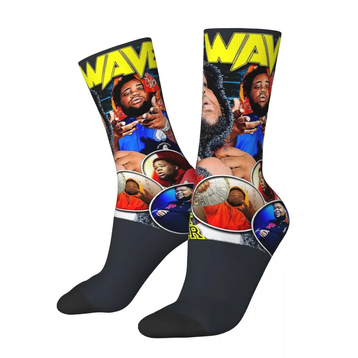 compression Rod Wave Tour 2024, Rod Wave Beautiful Mind Strong Vicoe Sock for Men Hip Hop pop Pattern Printed Boys Crew Sock