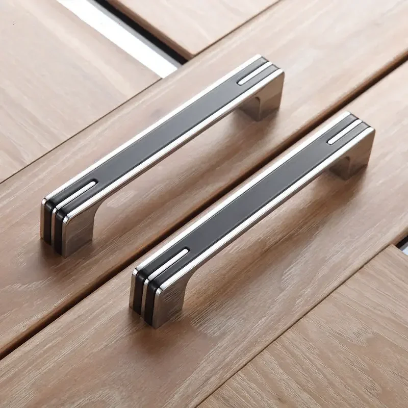 Screw Spacing, Polished Chrome Cabinet Handles,Long Size Drawer Pulls Modern Cabinet Hardware Cabinet Knob Black Silver