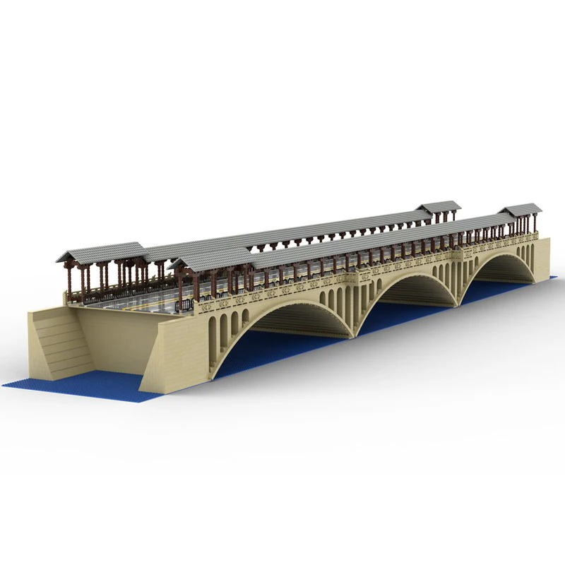 14108pcs MOC Creator Bridge Model Building Blocks Christmas Gifts Idea 3D Birthday Creative Display Craft Assemble Education