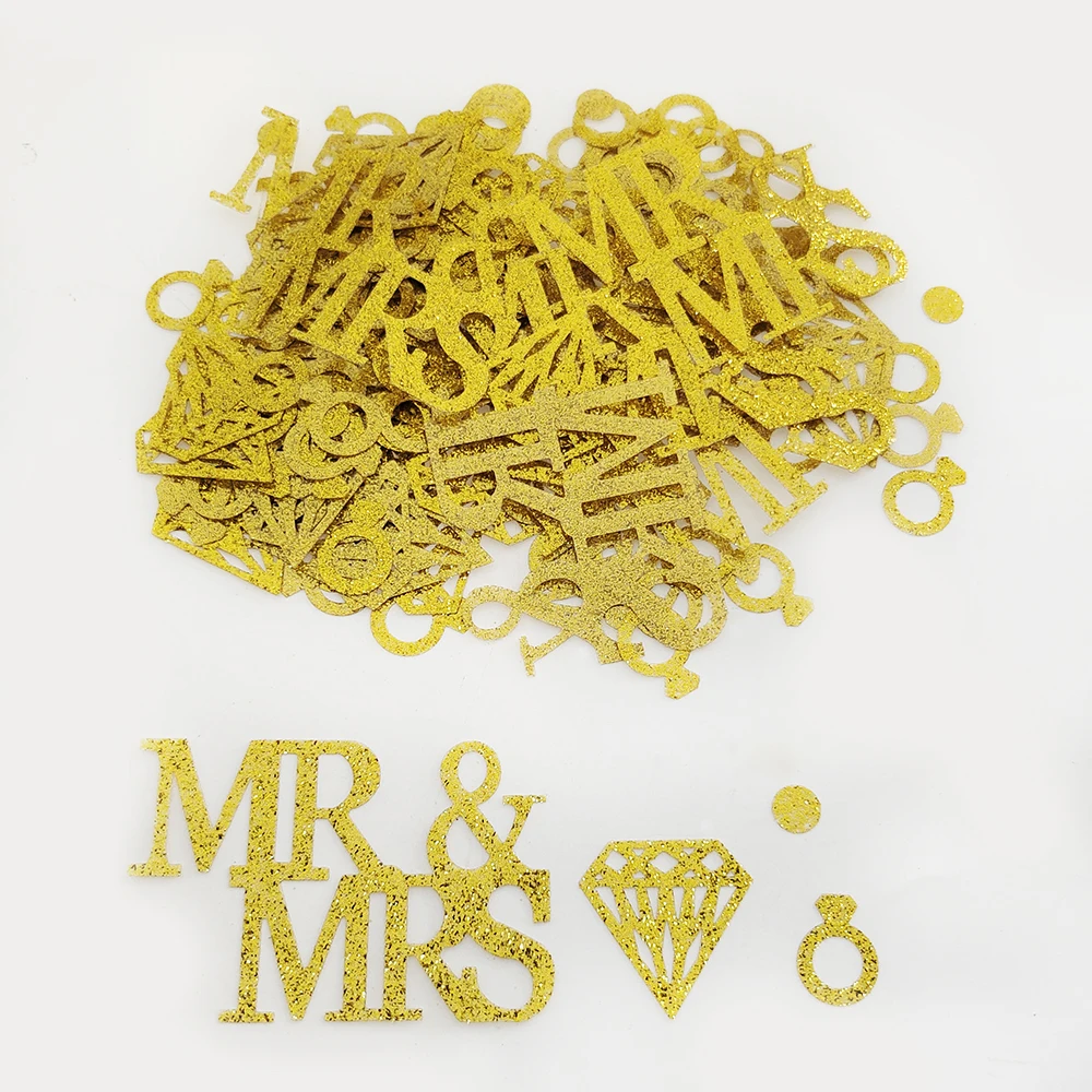 15g Herr & Frau Hochzeit Konfetti Gold rosa Glitzer Diamant Ich habe Konfetti Hochzeit Tisch streut Dekoration Hochzeit Lieferungen – Detail 1