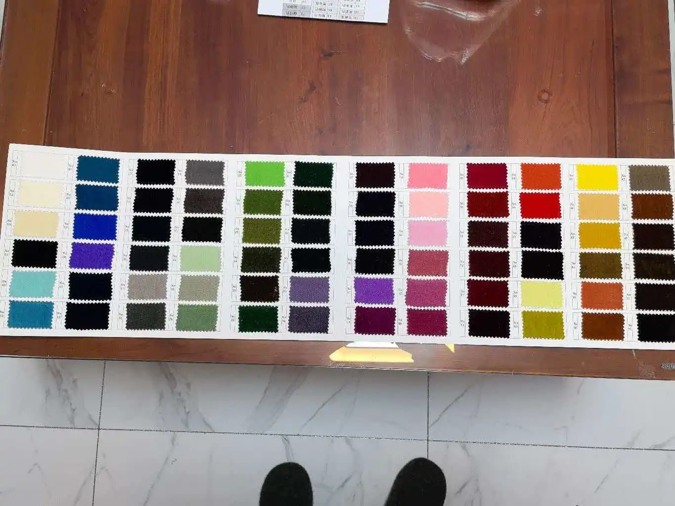 A book of 80-color silk velvet fabric swatch card