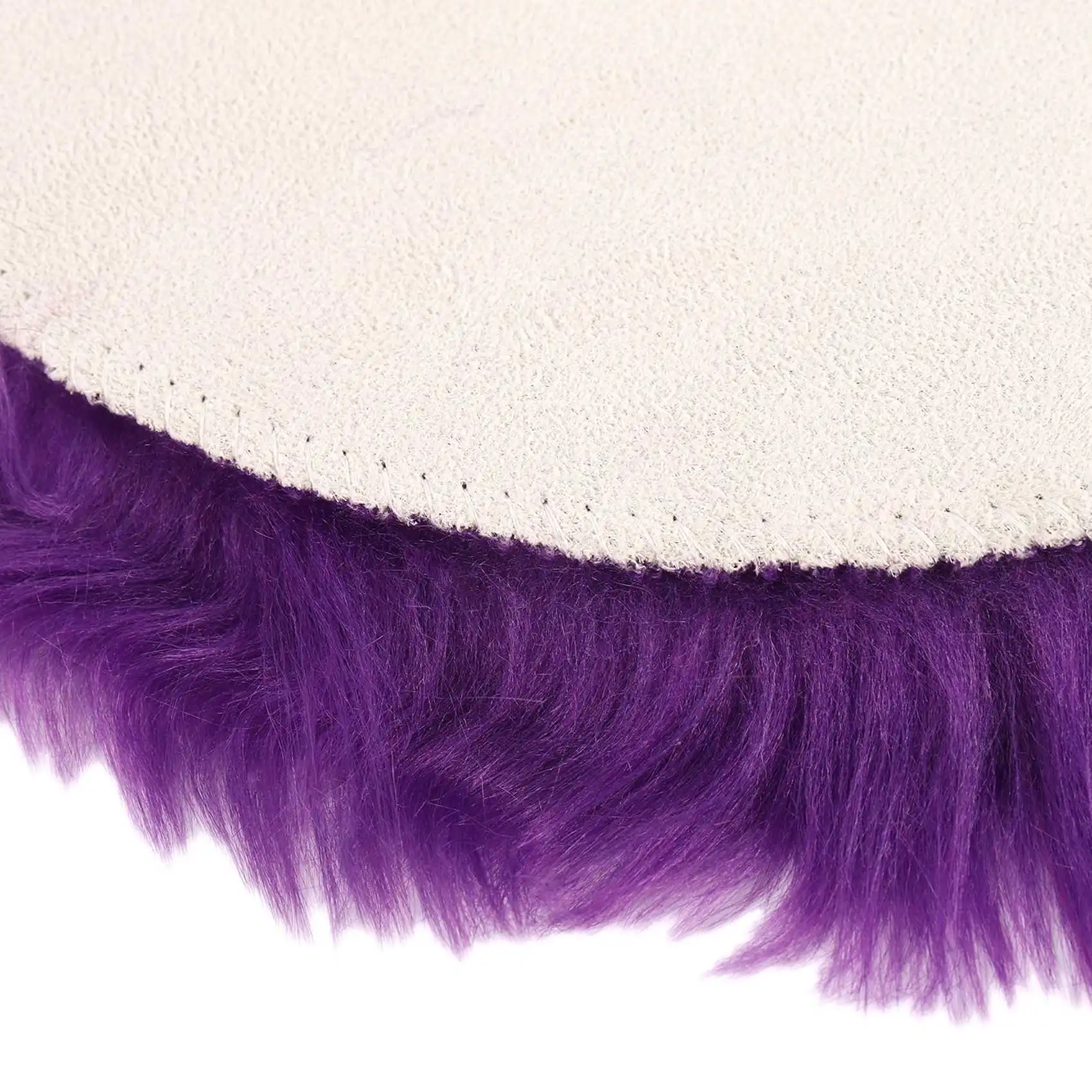 Tappeto in finta lana di montone 30x30 cm soffice morbido longhair tappeto decorativo cuscino sedia divano mat (rotondo viola)