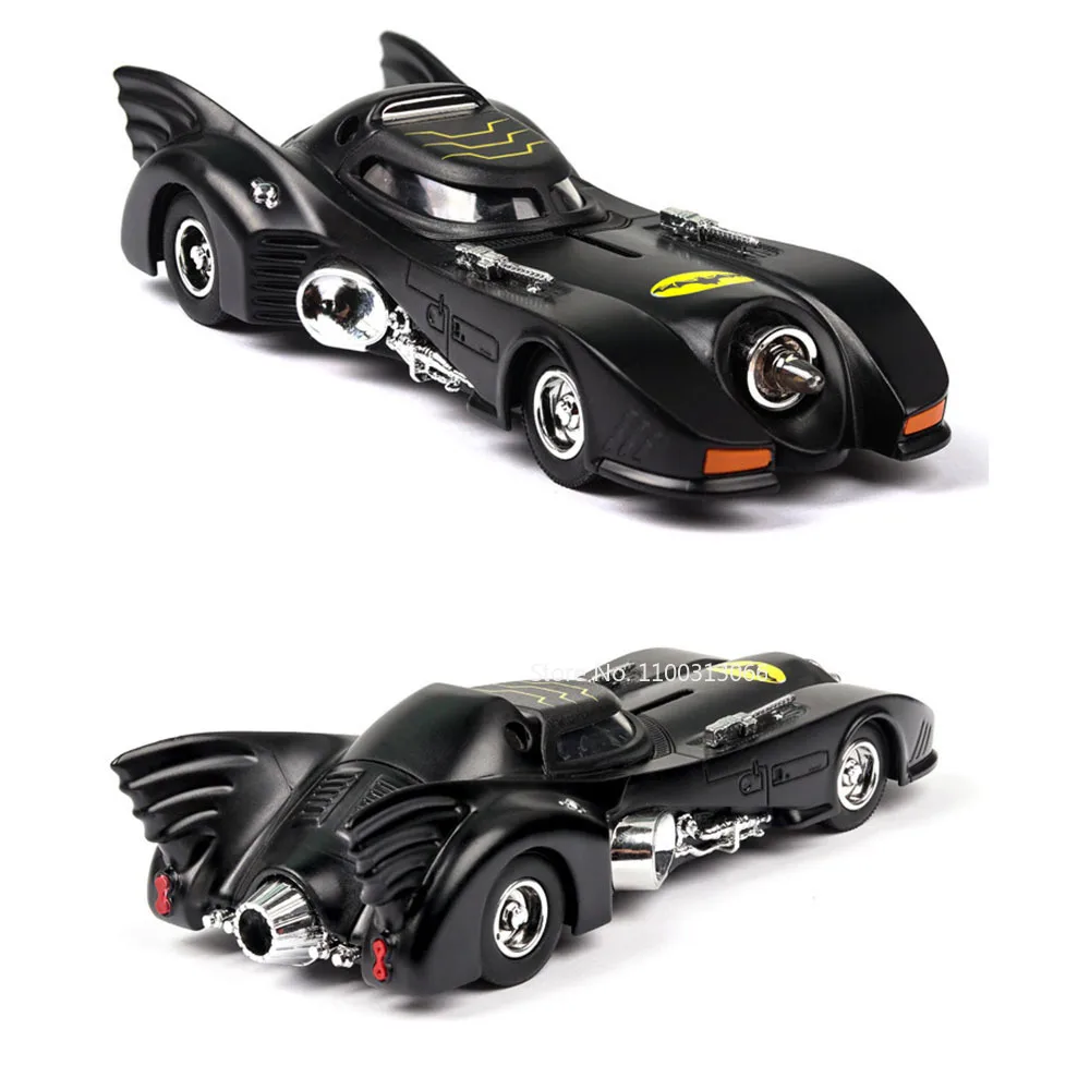 1/38 Scale Batmobile Alloy Model Car Diecast Toys Bat Vintage Car Toy with Light Sound Super Sport Cars for Boys Christmas Gifts