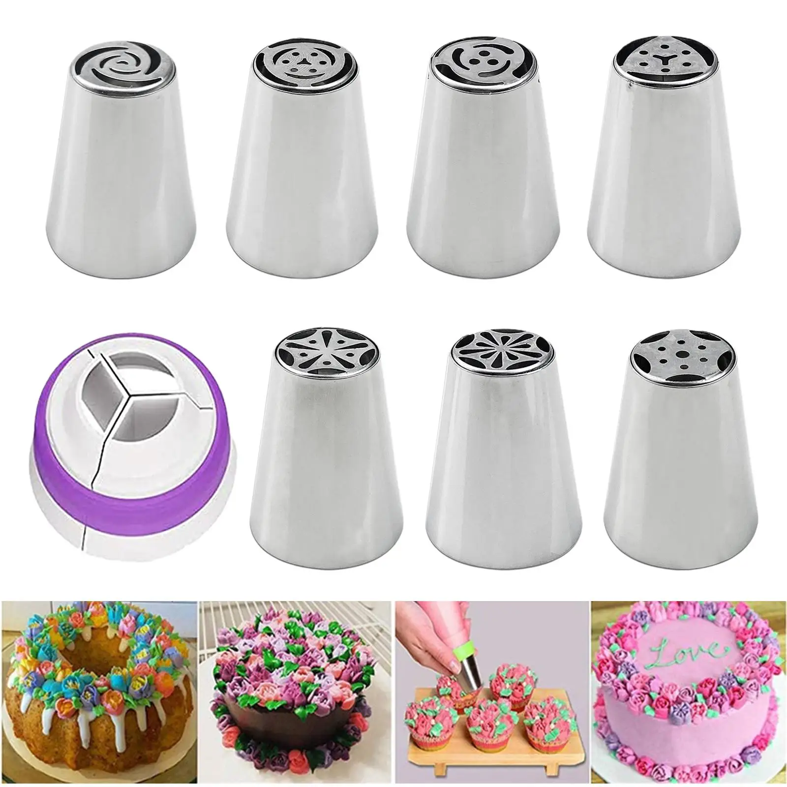 Reusable Russian Piping Tips, Professional DIY Piping Tips Set Icing Piping