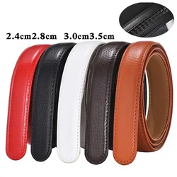 2.4 2.8 3.0 3.5 Width Belt No Buckle for Automatic Buckle PU Leather Belts without Buckle for Men Women No Buckle 4 Size Wide