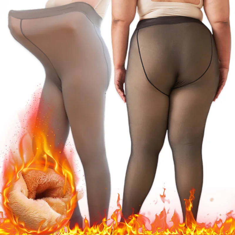 Collants thermiques épais pour femmes, collants translucides, bas thermiques, taille haute, élastique, mince, sexy, velours, sourire, leggings, hiver