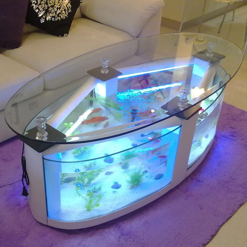 Ecological coffee table fish tank aquarium, rectangular glass large and medium-sized 1m 1.2m creative goldfish tank