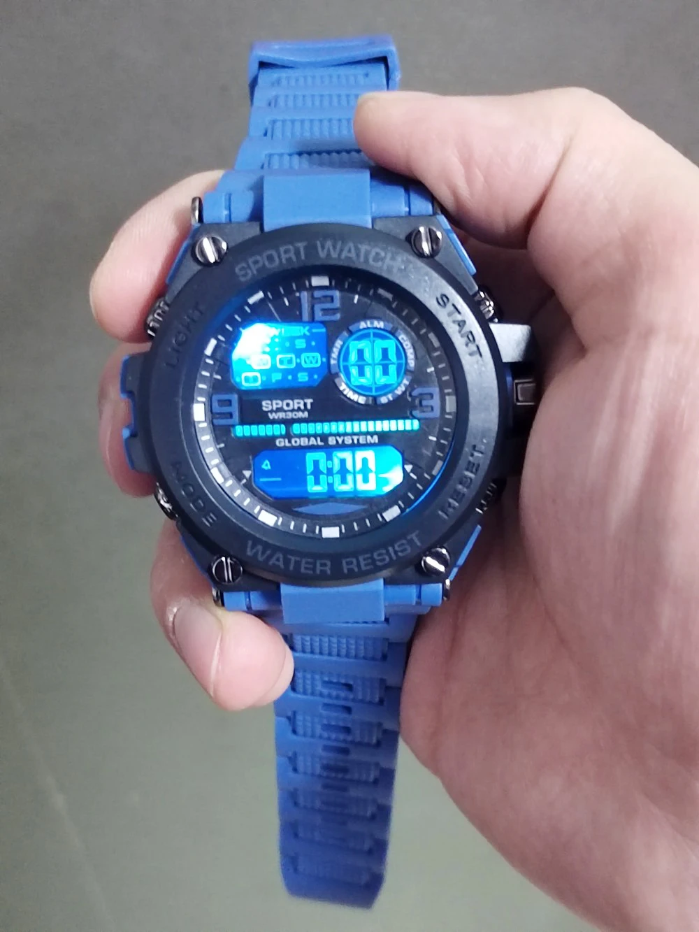 Men's Sports Digital Large Dial Luminous Waterproof Alarm Clock Multifunctional Electronic Chronograph Multifunctional Watch