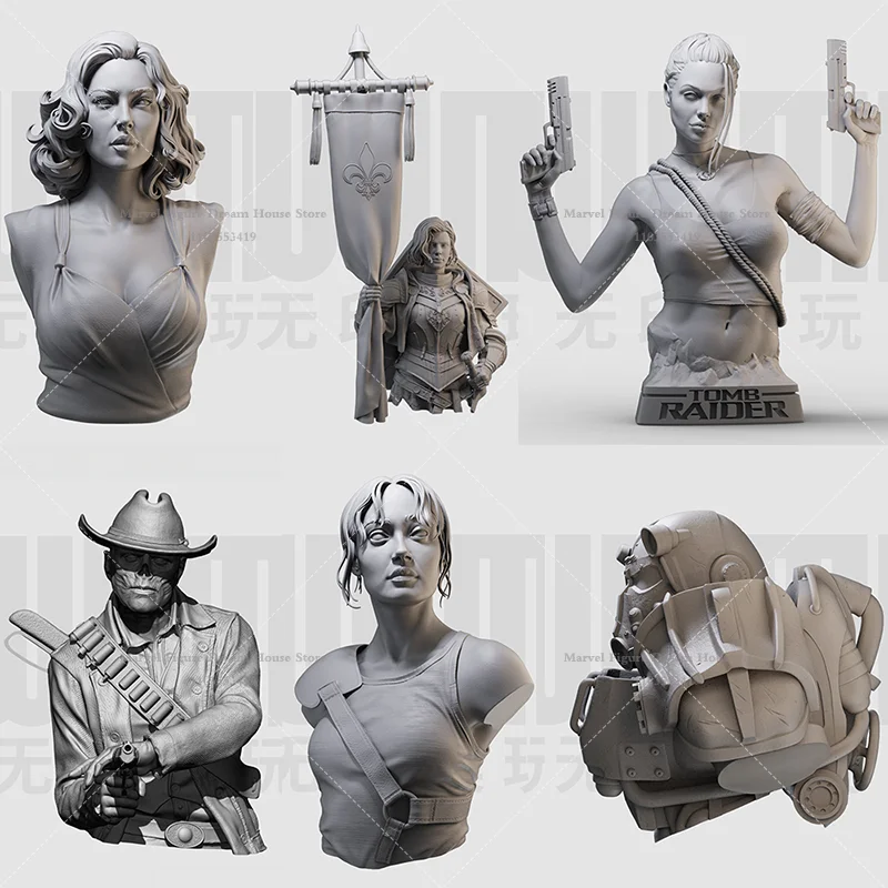 1/16 1/10 Scale DIY 3D Bust Resin Un-panited White Self-assembly Dolls Science Fiction Action TV Drama and Film Character Design