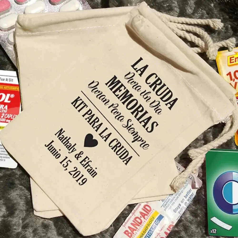 Personalised Hangover Kit Bags - Bachelorette Party Bags - Hangover Only last a day bags - Adios Hangover Bags - Mexico Bags