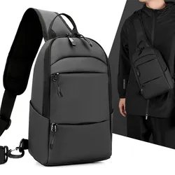 Newest Men's Waterproof USB Chest Bag Multifunction Nylon Crossbody Shoulder Bag Messenger Chest Short Trip Travel Pack for Male