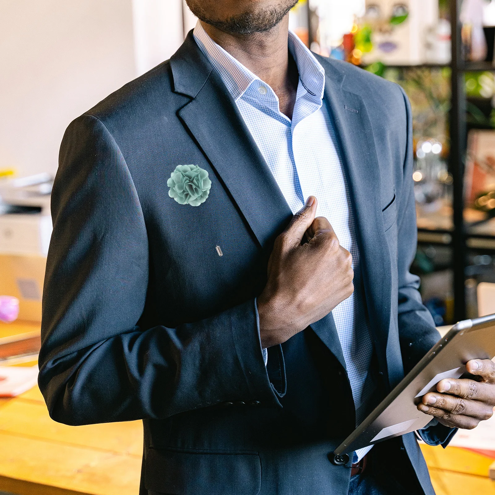 16 pçs masculino terno broche elegante flor modelagem broche lapela pino colar corsage masculino acessório lapela corsage decoração