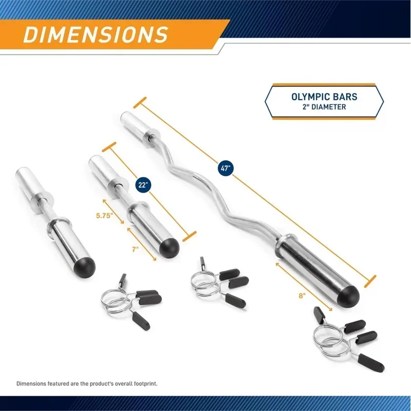 Hollow Curl Bar and Dumbbell Handle Set with Spring Collars