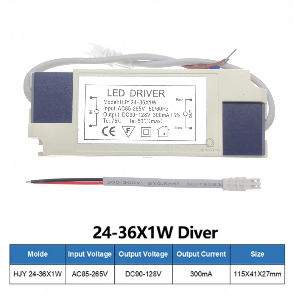10pcs 1W-36W 300mA LED Driver AC85-265V Input Voltage Constant Current Power Supply For Down Light Ceiling Light Transformers