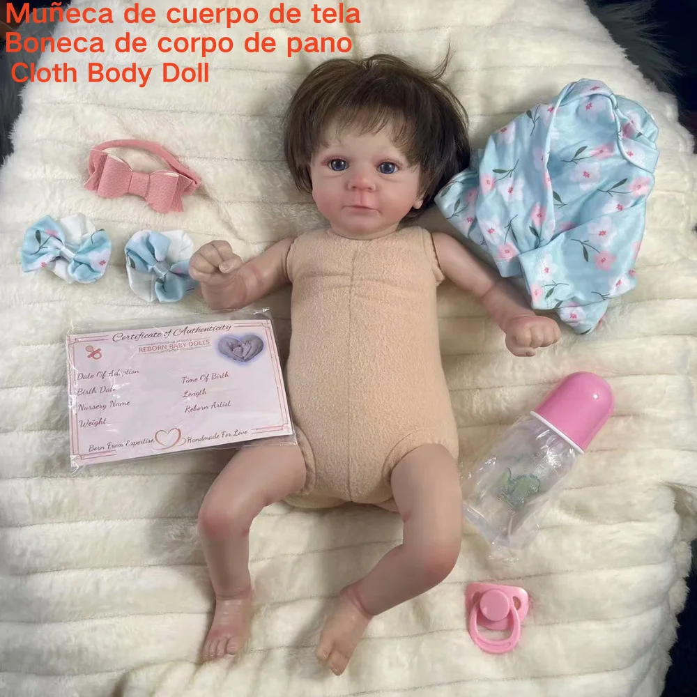 18Inch Already Finished Reborn Baby Doll Felicia Adorable Girl Lifelike Doll 3D Skin Tone Veins Doll Gift With Doll Accessories