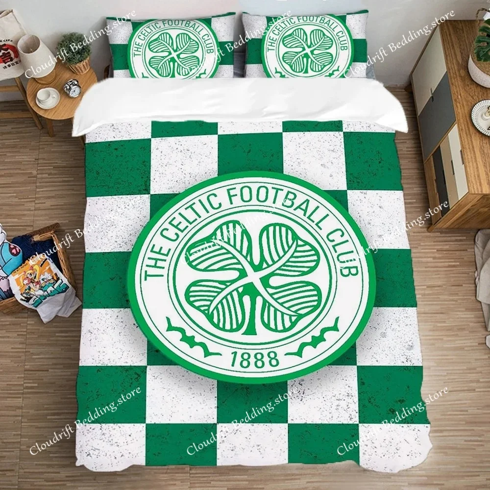 

Fun Celtics-FC Duvet Cover Pillowcase Bedding Set For Adult Soccer Boy Girl Bedroom Decoration Quilt Cover Gift US EU AU Size963