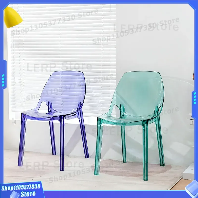 Nordic Acrylic Transparent Dining Chair Creative Crystal Stool Plastic Devil Ghost Seat Modern Makeup Vanity Furniture for