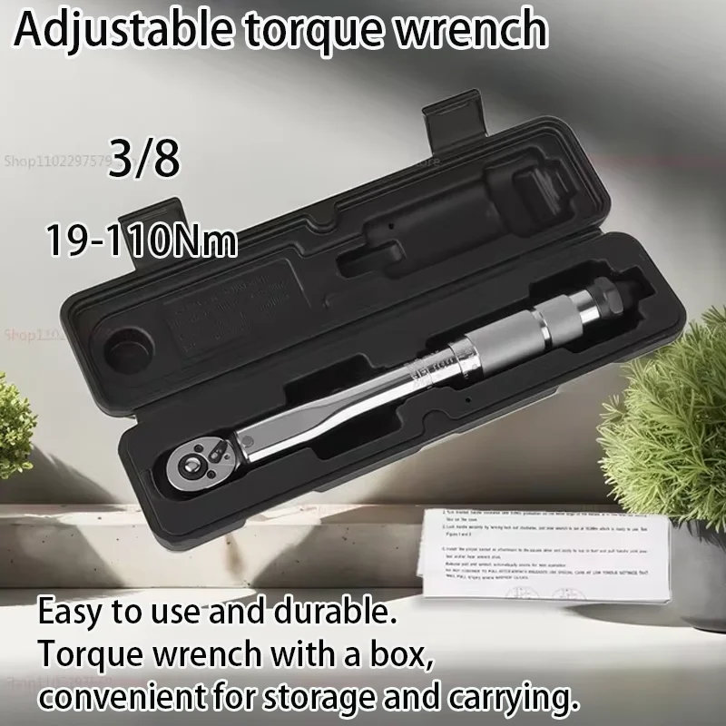 

19-110N.m Car Motorbike Disassembly Tool Professional Adjustable Torque Wrench 3/8'' Drive Spanner Hand Tool torque wrench