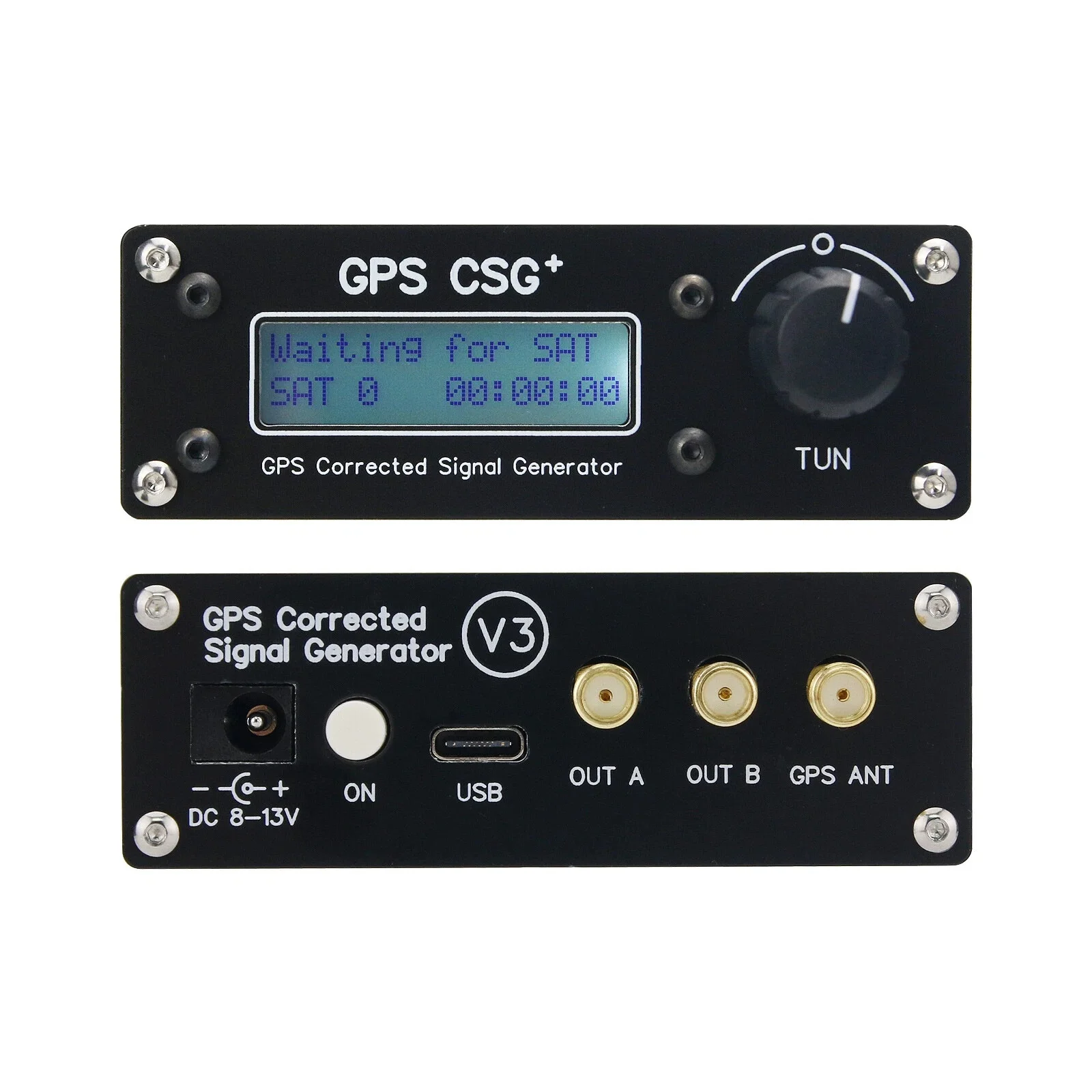 GPS CSG+ V3 GPS Disciplined Oscillator GPSDO GPS Corrected Signal Generator 10KHz-220MHz Dual-Channel output