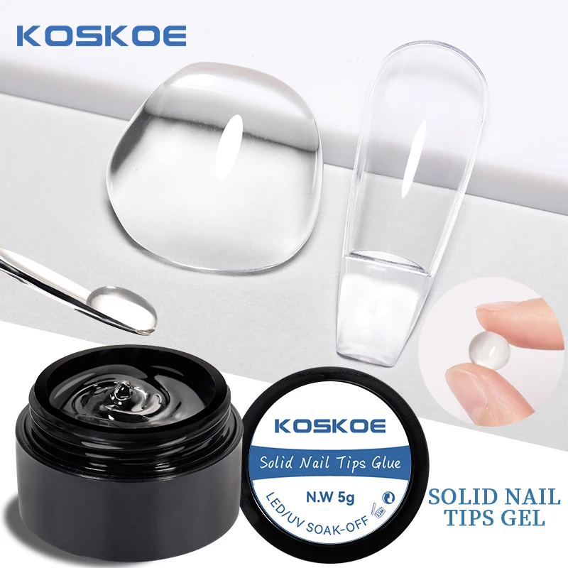 KOSKOE 5g transparente antiadherente mano extensión sólida esmalte de uñas en gel tallado flor Nail Art Gel