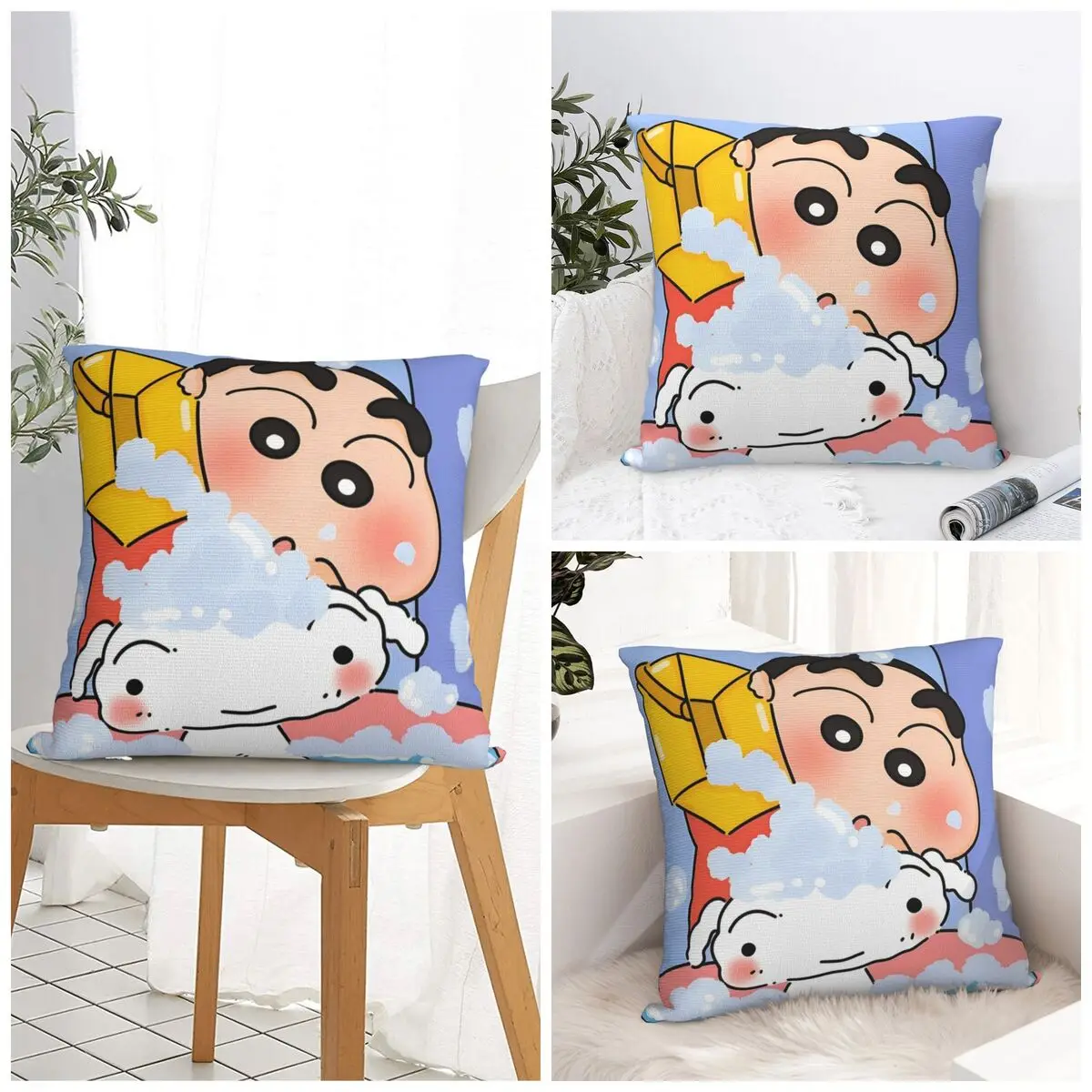 Crayon Shin-chans Pillow Case Cushion Cover Soft Custom Pillow Cover Vintage Pillowcases For Sofa Car Home Decor