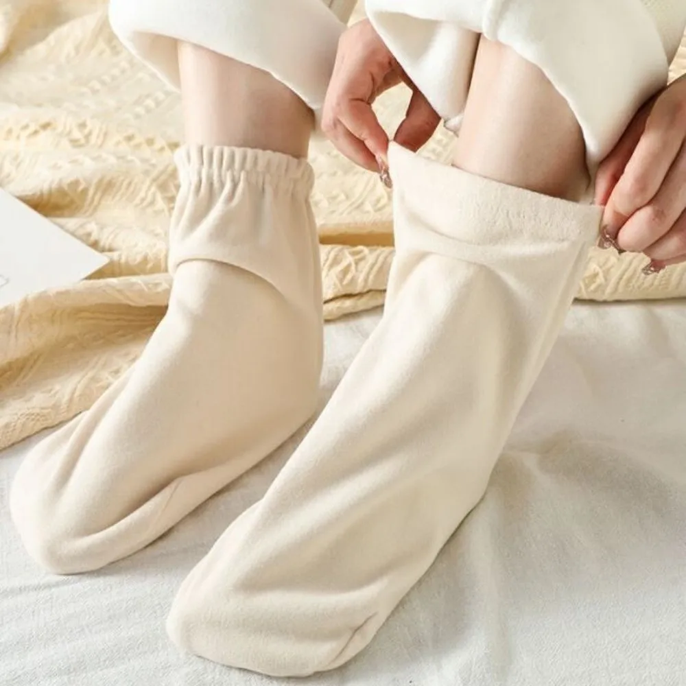 

5pairs Keep Warm Sleeping Socks Soft Postpartum Care Loose Foot Covers Night Wear Solid Color Air Conditioning Socks Unisex