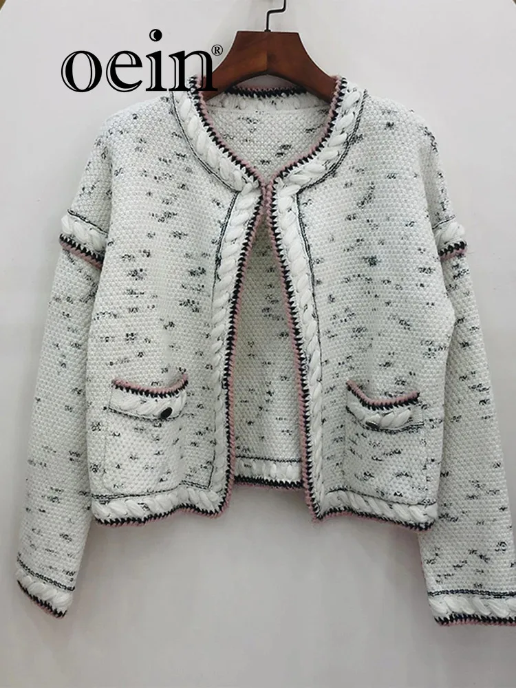 

[oein] 2024 Short Jacket Women's Autumn And Winter New Item Heavy Industry Mixed Color Gold Thread High-end Temperament