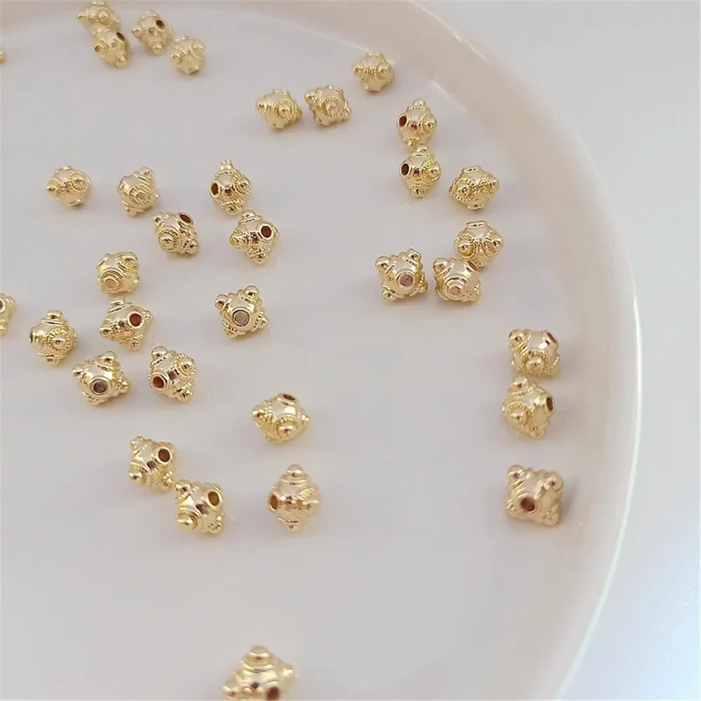 14K Gold-plated Beads, Bucket Beads Harley Dragonfly Beads, Loose Beads, DIY Handmade Jewelry Accessories