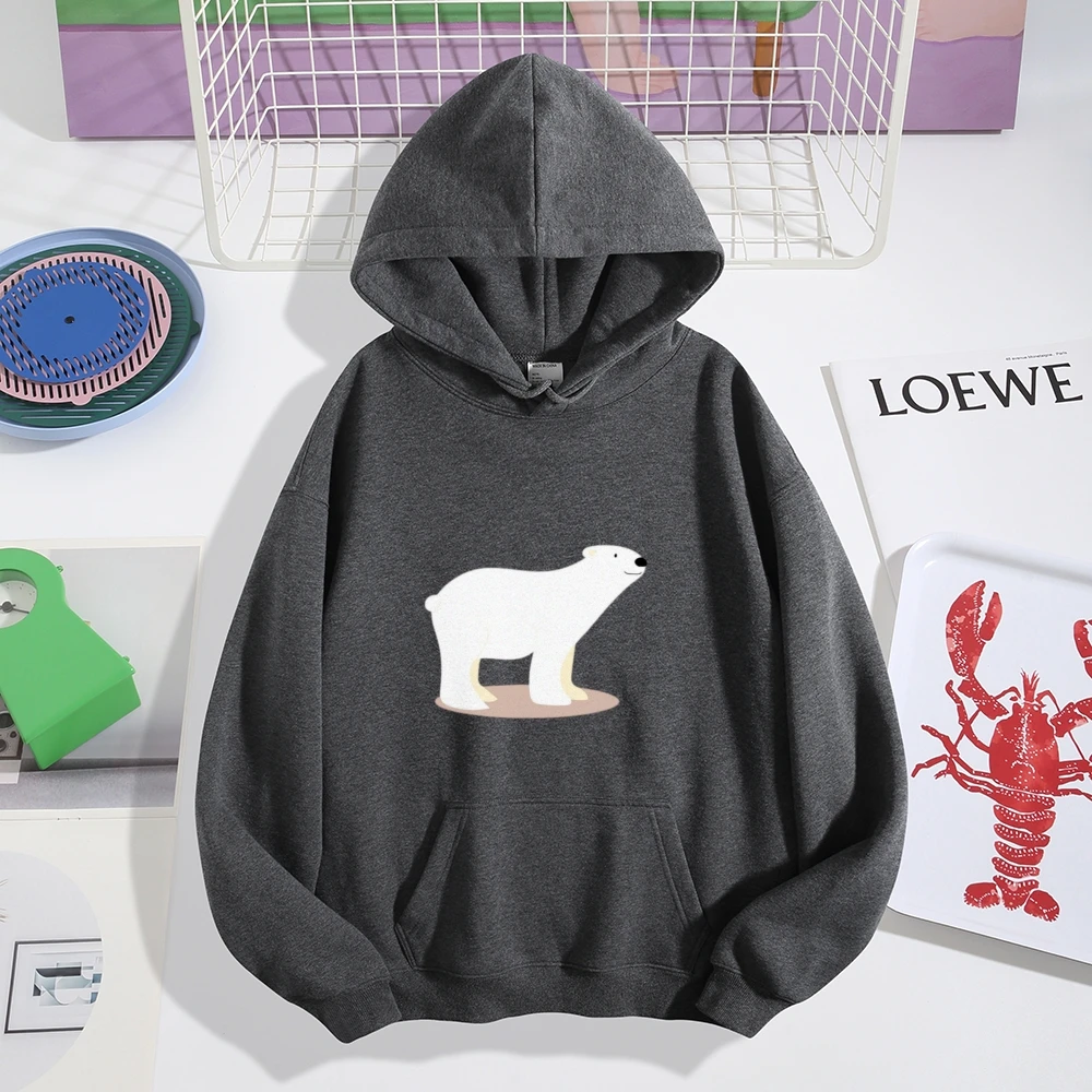 

Women Y2K Hoodies With Polar Bear Graphic Sweatshirts Kpop Graphic Clothes Unisex Winter Streetwear Oversized Soft Clothing