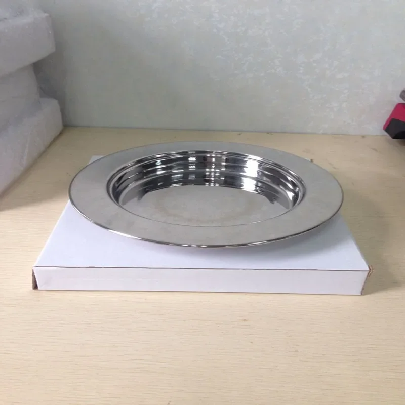 Premium Stainless Steel Communion Bread Plate with Cross Lid for Church