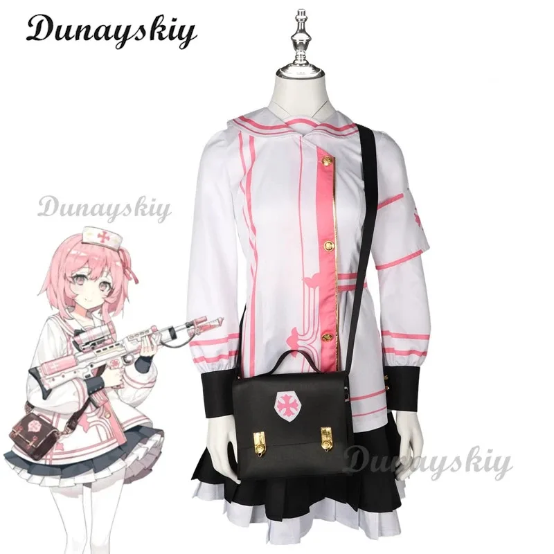 Game Blue Archive Sumi Serina Cosplay Costume Wig Women Uniform Casual Jacket Skirt Wig Nurse Hat Bow Halloween Party Suit