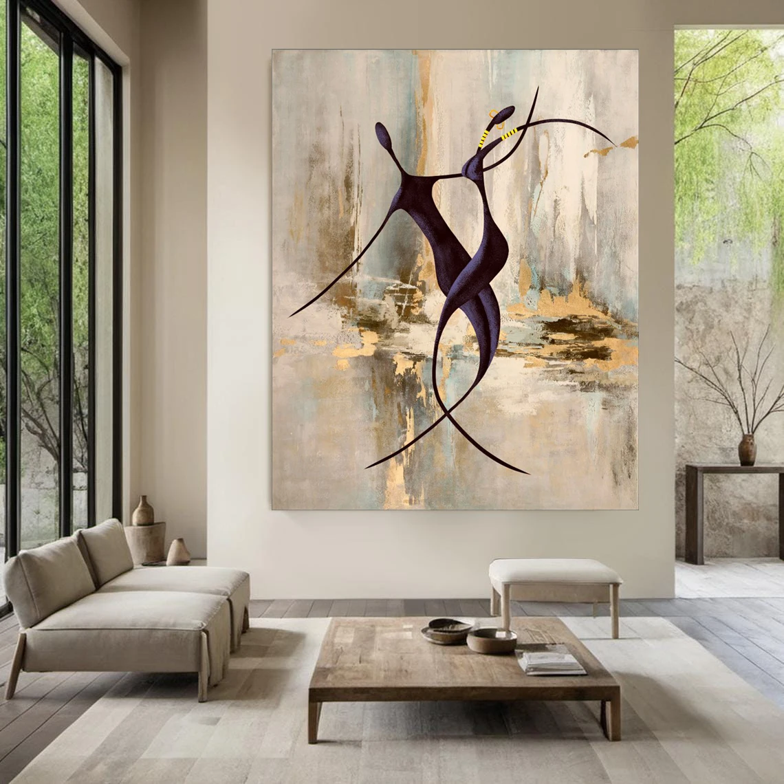 Brand Mhemyo Abstract Magic Dance Hand Painted Oil Painting On Canvas Natural Art Painting Texture Wall Art For Living Room