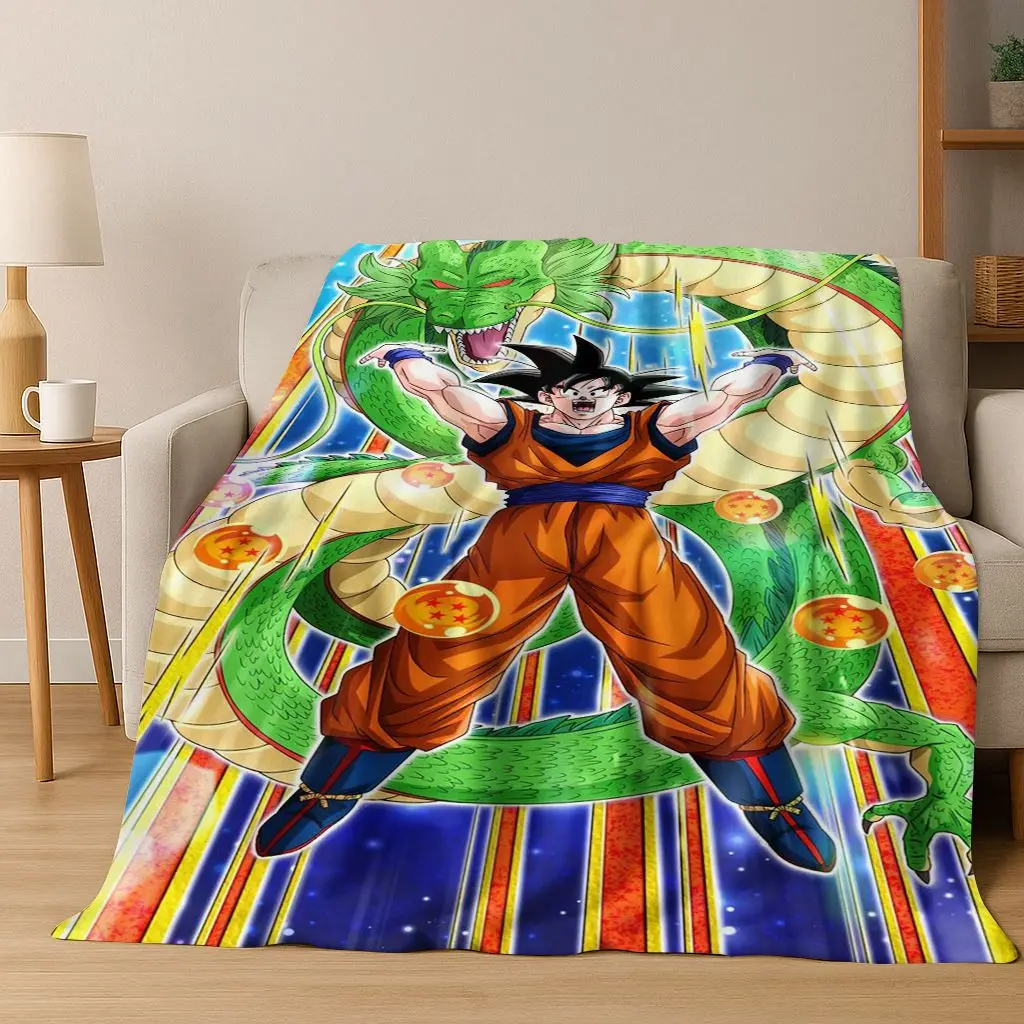 3D Japanese Anime D-Dragon B-Ball Flannel Blanket Soft Warm Throw Blanket for Bedroom Living Room Bed Travel Camping Picnic Gift