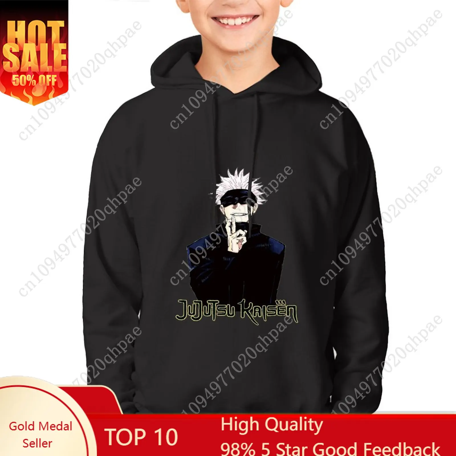

Jujutsu Kaisen Satoru Gojo Hoodie Boys Girls Childs Cotton Thermal Sweatshirt Tlightweight Custom Made Spring Autumn Tops