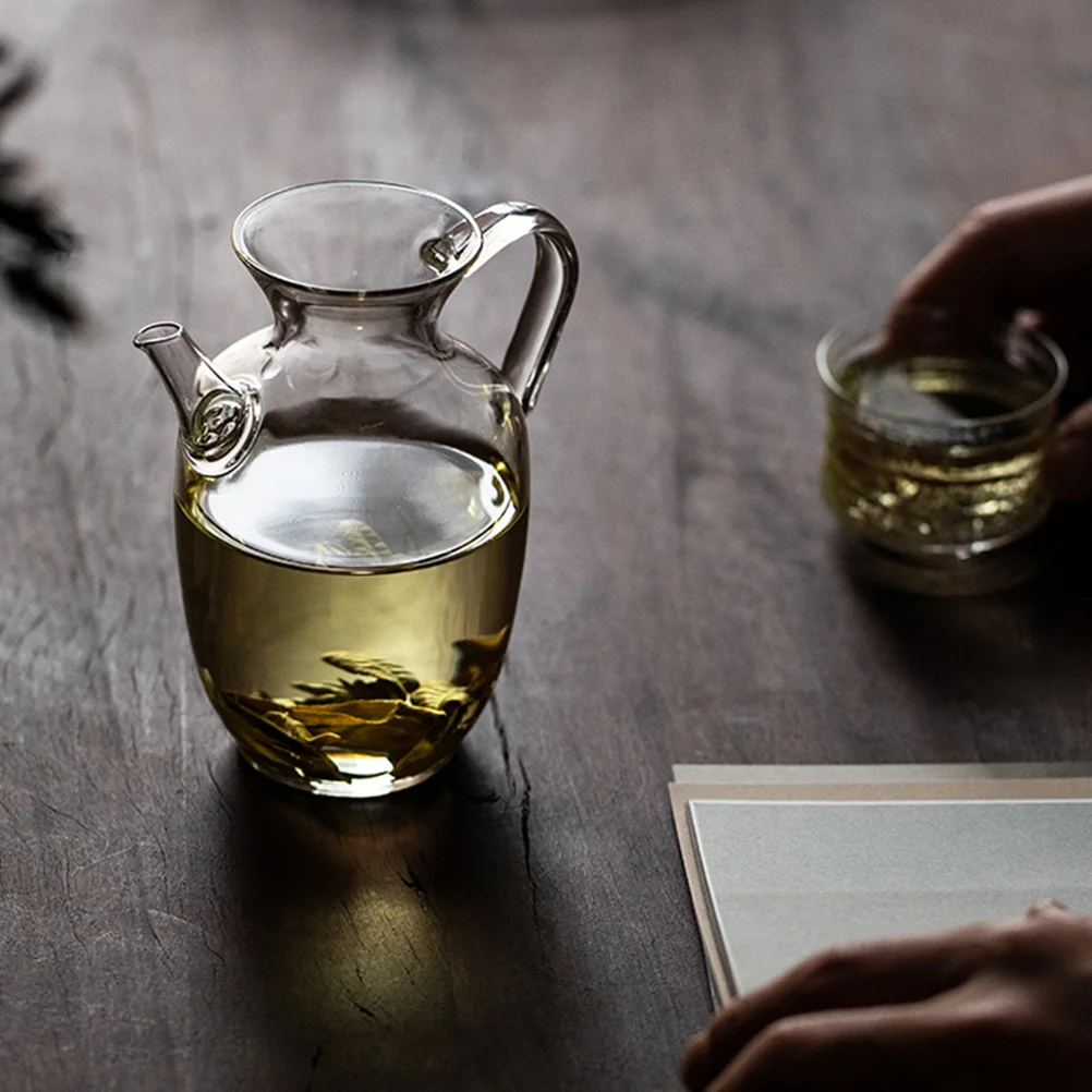 

Heat Resistant Glass Teapot Small Size Retro Style Heatable for Home Kung Fu Flower Tea Coffee Heat Resistant Glass Teapot