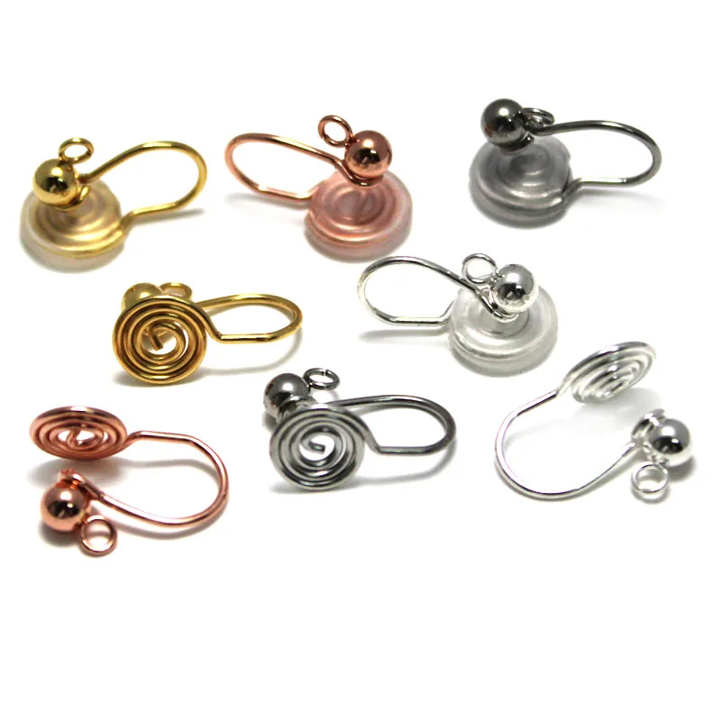 10 Pcs Stainless Steel Earring Clips non Pierced Ear Clips With Loop for Women Earrings Findings DIY Jewelry Making Supplies