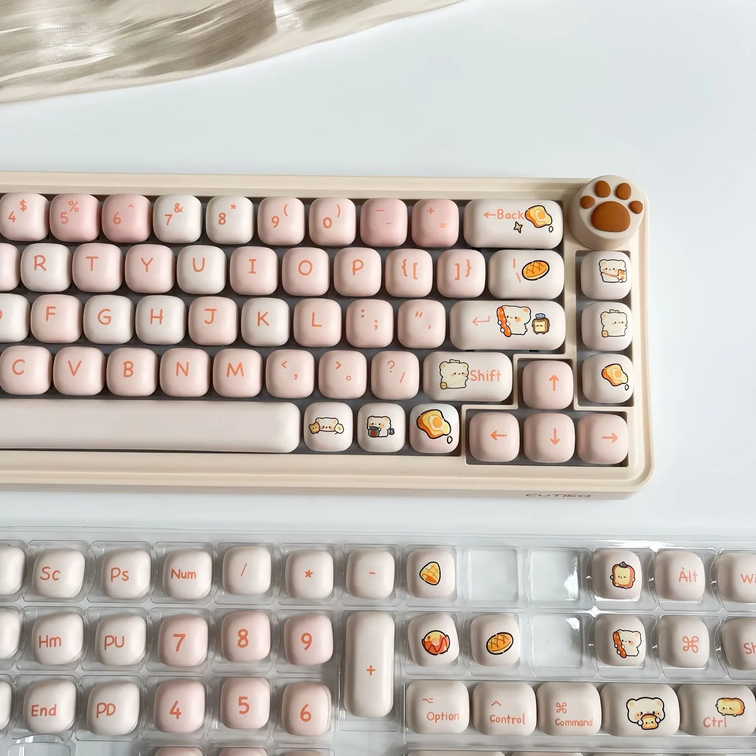 141 Keys Bread Bear PBT Keycaps Dye-Sub MAO Profile MX Switch 61 64 68 87 96 104 108 Mechanical Keyboard Random Color