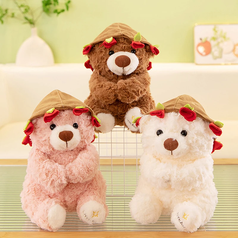 1 pezzo morbido orso bambola di pezza regalo romantico per l'amante orso kawaii con rose peluche decorazione della casa regali di San Valentino
