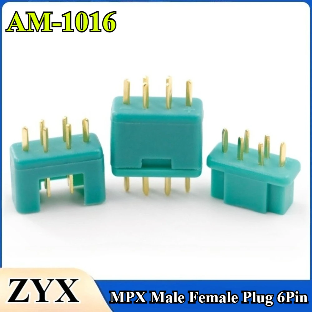 

3/5/10Pcs MPX Multiplex Connector Male Female Plug 24K Gold Plated 6Pin AM-1016 for RC Glider Signal Line Connection Accessories