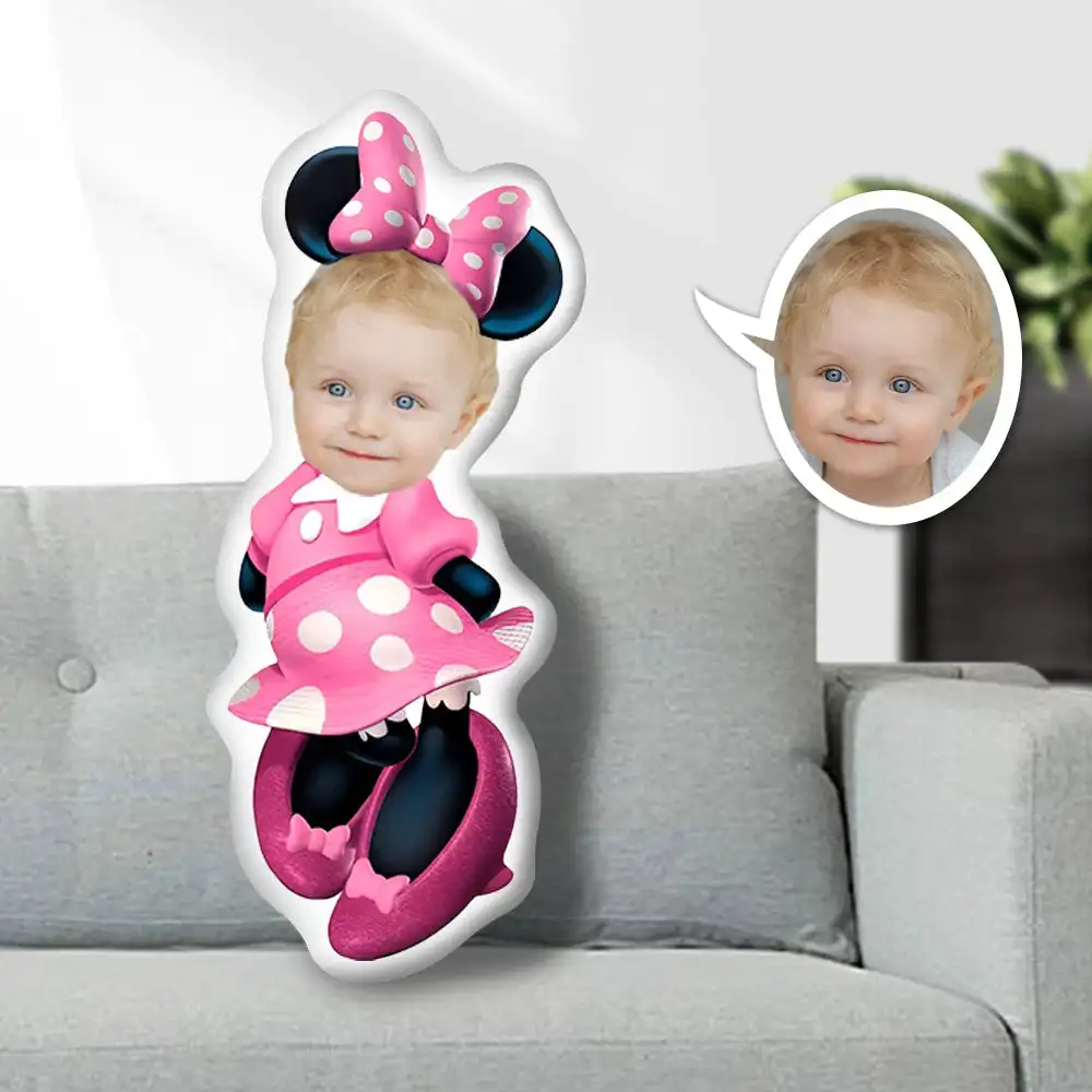 

Custom Photo Printed Mini Face Pillow Personalized Doll Body Pillow Soft Plush Face Doll Home Sofa Decor Gift