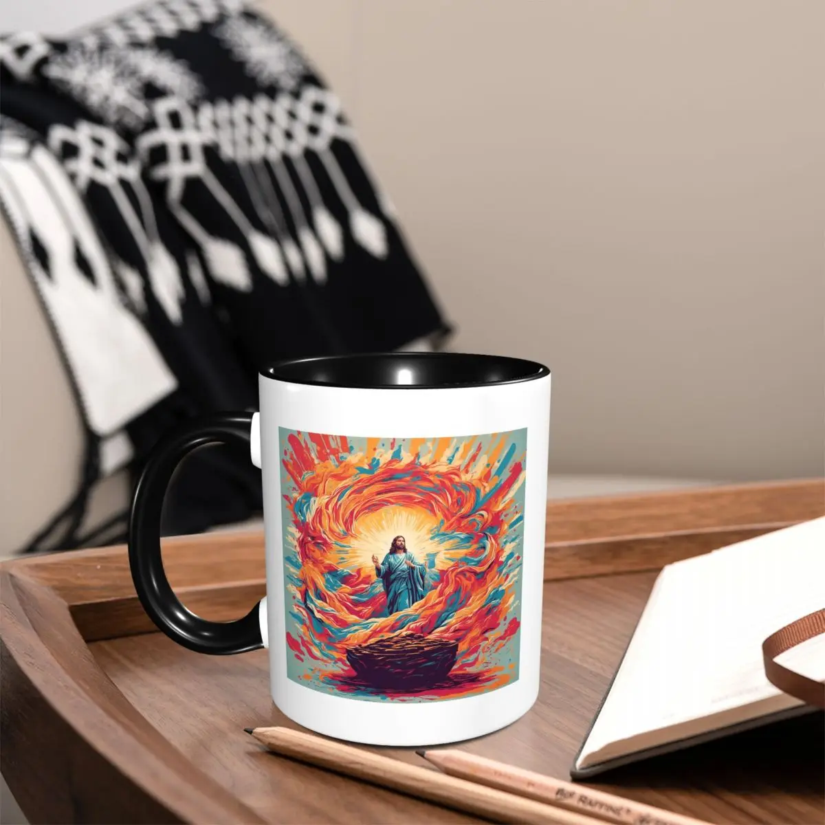 Tasse à café en céramique amusante avec citations bibliques sur Jésus ressuscité, tasses à thé, tasses à lait, articles de boisson, cadeaux pour amis